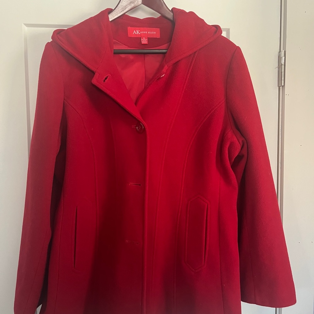 Anne Klein Women's Bold Red Trench Coat